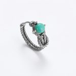 Ancient Wisdom: Natural Turquoise & Oxidized S925 Silver Knotted Huggie Earrings