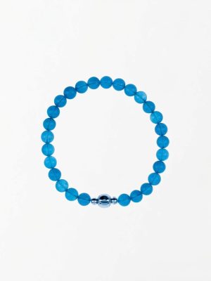 Oceanic Serenity: Natural Deep Blue Aquamarine Healing Bracelet