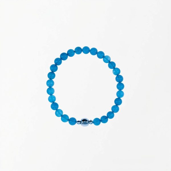 Oceanic Serenity: Natural Deep Blue Aquamarine Healing Bracelet