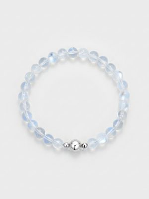 Luminous Serenity: Natural Strong Blue Sheen Moonstone Healing Bracelet