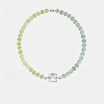 Harmonious Renewal: Natural Green Fluorite, Prehnite & Clear Quartz Healing Choker
