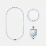 Tranquil Clarity: Natural Aquamarine & Clear Quartz Healing Bracelet