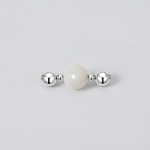 Pure Harmony: Natural Hetian White Jade & Silver Connector Charm