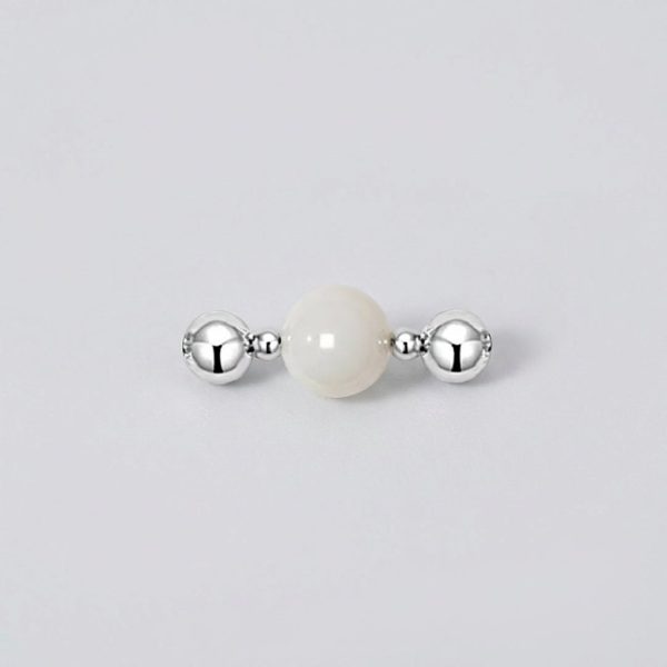 Pure Harmony: Natural Hetian White Jade & Silver Connector Charm