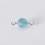 Tranquil Voyage: Natural Aquamarine 14mm Healing Connector Charm