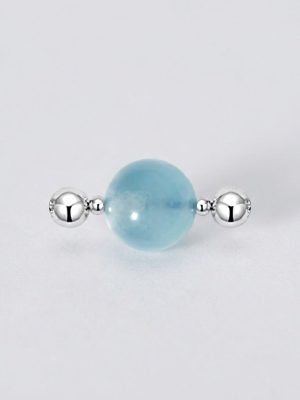 Tranquil Voyage: Natural Aquamarine 14mm Healing Connector Charm