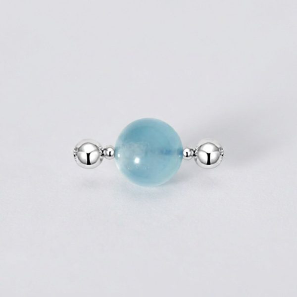 Tranquil Voyage: Natural Aquamarine 14mm Healing Connector Charm