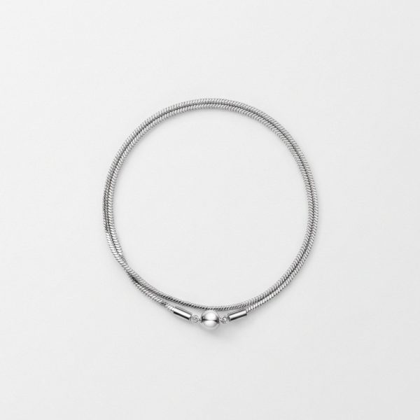 Fluid Harmony: Minimalist Round Snake Bone Chain Necklace