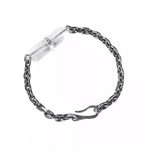 Purifying Glimmer: Raw Clear Quartz & Oxidized 925 Sterling Silver Healing Bracelet