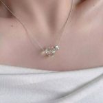 Ethereal Clarity: Natural White Crystal & Cat's Eye Sterling Silver Necklace