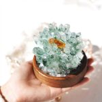 Prosperous Growth: Green Phantom Quartz & Citrine Crystal Cluster Ornament