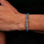 Tranquil Tides: Natural Irregular Aquamarine & 925 Silver Healing Bracelet