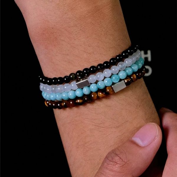 Grounding Courage: Natural Golden Tiger Eye & S925 Silver Cube Bracelet