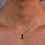 Tranquil Clarity: Natural Aquamarine & S925 Sterling Silver Minimalist Necklace