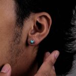 Ancient Wisdom: Natural Raw Turquoise & Oxidized Sterling Silver Stud Earrings