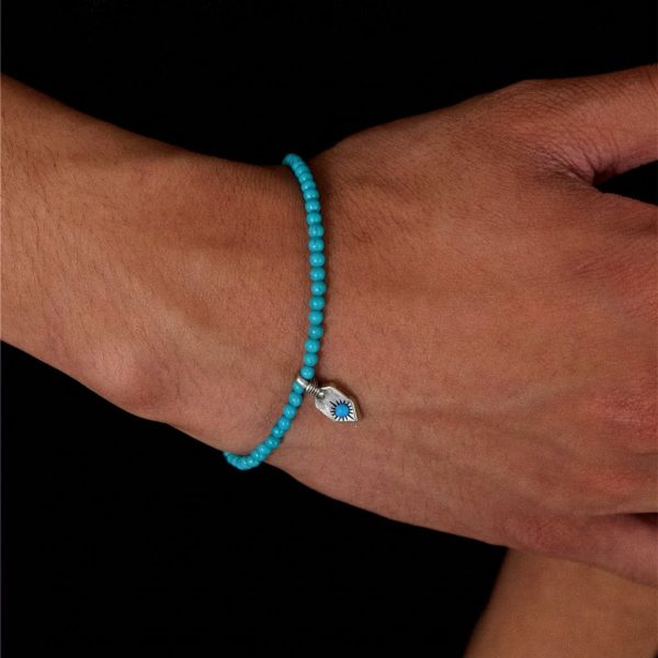 Ancient Wisdom: Natural Turquoise & Oxidized 925 Silver Protective Bracelet