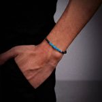 Grounding Protection: Natural Turquoise & Black Agate Stackable Bracelet