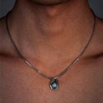 Timeless Protection: Natural Turquoise & Oxidized 925 Silver Unisex Necklace