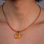 Golden Abundance: Raw Citrine & Genuine Leather Healing Necklace