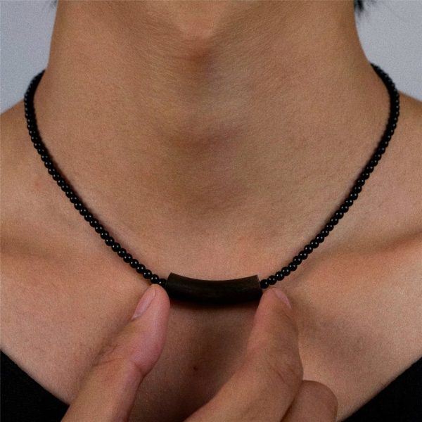 Grounding Zen: Natural Agarwood & Black Onyx Protection Necklace