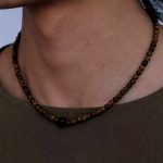 Grounding Serenity: Natural Wood & 925 Silver Retro Beaded Necklace