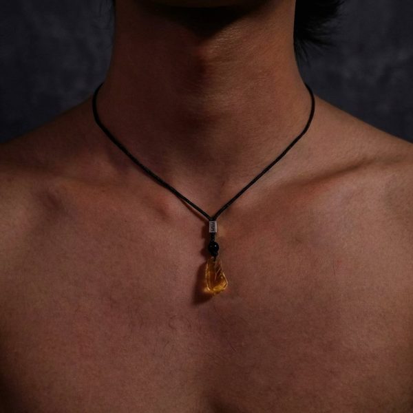 Radiant Abundance: Raw Citrine & 925 Silver Unisex Braided Necklace