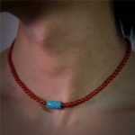 Vitality & Truth: Natural Red Agate & Turquoise Unisex Necklace