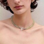 Harmonious Renewal: Natural Green Fluorite, Prehnite & Clear Quartz Healing Choker