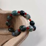 Grounding Vitality: Natural Moss Agate & Red Agate Healing Bracelet