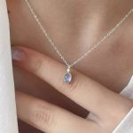 Ethereal Serenity: Natural Madagascar Blue Moonstone & S925 Sterling Silver Necklace