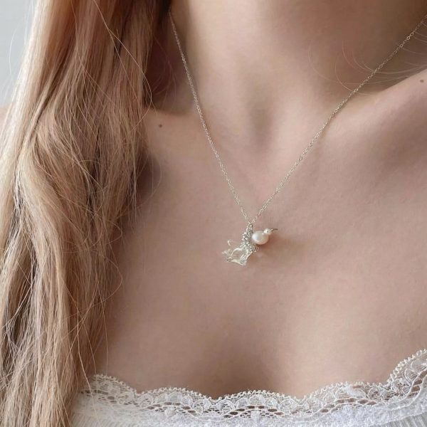 Pure Manifestation: Natural Clear Quartz & Freshwater Pearl 'Wishing Tower' Necklace