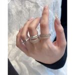 Harmonious Clarity: Natural Ice Agate & Chalcedony Stacking Ring Collection