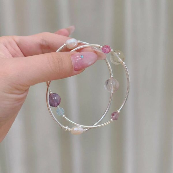 Ethereal Bubble Dream: Natural Multi-Gem & Pearl Healing Bracelet