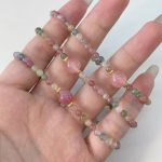 Radiant Abundance: Natural Rainbow Tourmaline & Silver Healing Bracelet