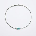Tranquil Wisdom: Raw Turquoise & 925 Silver Hand-Braided Choker
