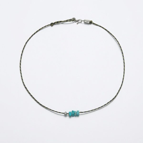 Tranquil Wisdom: Raw Turquoise & 925 Silver Hand-Braided Choker