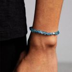 Tranquil Tides: Natural Irregular Aquamarine & 925 Silver Healing Bracelet