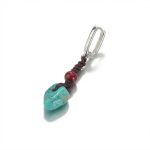 Ancient Protection: Raw Turquoise & Cinnabar S925 Silver Tibetan Earrings