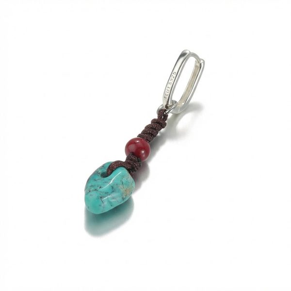 Ancient Protection: Raw Turquoise & Cinnabar S925 Silver Tibetan Earrings