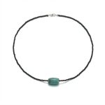 Grounding Protection: Natural Black Onyx & Turquoise Healing Necklace