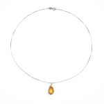 Radiant Abundance: Natural Citrine & S925 Sterling Silver Irregular Pendant Necklace