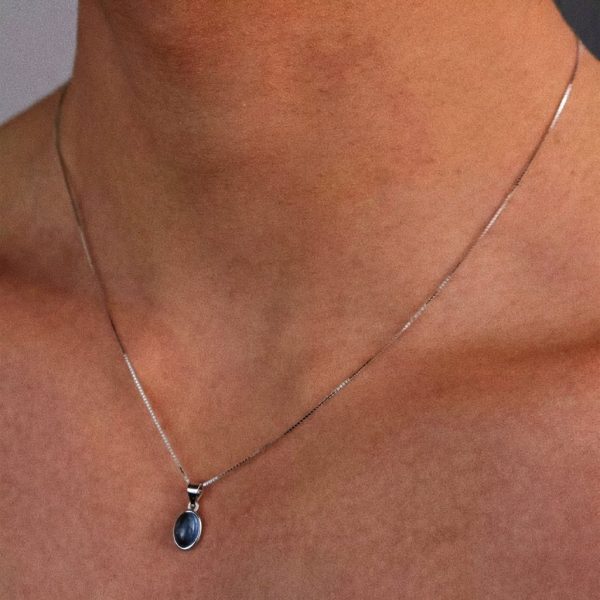 Tranquil Clarity: Natural Aquamarine & S925 Sterling Silver Minimalist Necklace