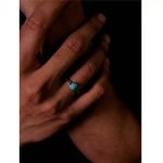 Protective Serenity: Natural Turquoise & S925 Sterling Silver Vintage Ring