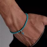 Ancient Wisdom: Natural Turquoise & Oxidized 925 Silver Protective Bracelet