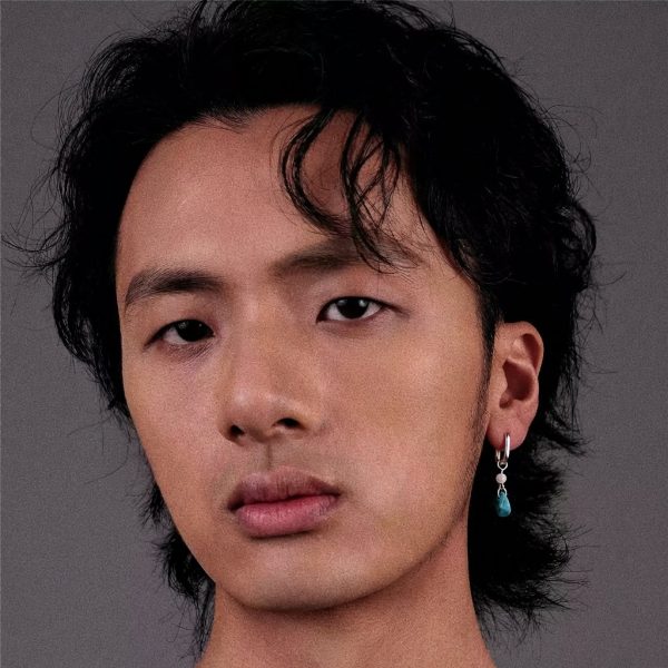 Ancient Wisdom: Raw Turquoise & Shell Pearl S925 Silver Hoop Earrings