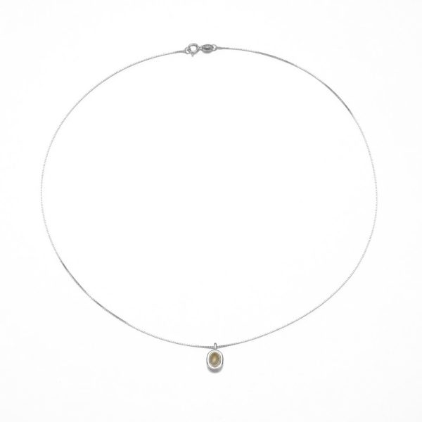 Radiant Abundance: Natural Citrine & Vintage S925 Silver Oval Necklace