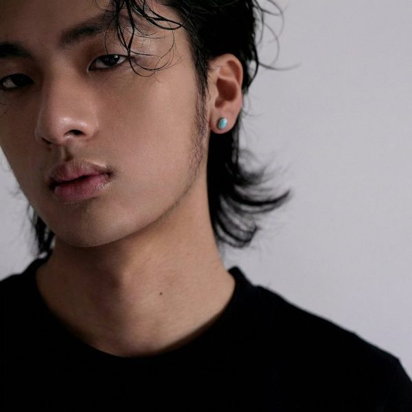 Ancient Wisdom: Natural Blue-Green Turquoise & Oxidized 925 Silver Stud Earrings