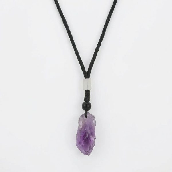 Spiritual Clarity: Raw Amethyst & 925 Silver Unisex Healing Necklace