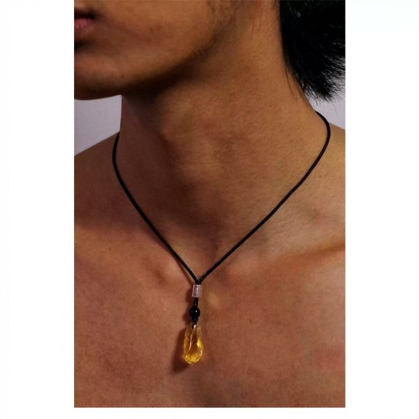 Radiant Abundance: Raw Citrine & 925 Silver Unisex Braided Necklace