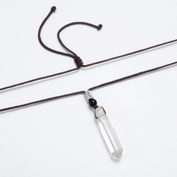 Pure Clarity: Natural Clear Quartz & Oxidized Silver Zen Necklace